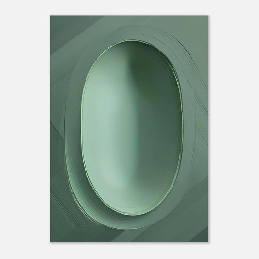 Grön abstrakt poster med reliefkänsla i dämpade gröna toner