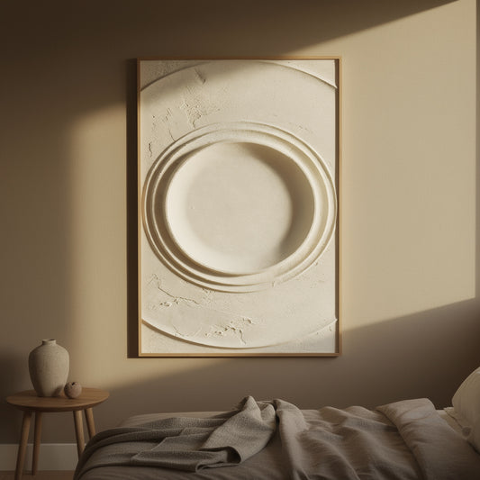 Beige Cirkel – Abstrakt konst