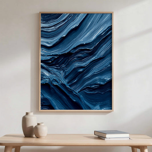 Blå Vågor – Abstrakt konst