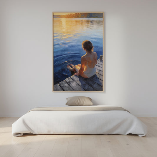 Morgon vid Sjön – Oljemålad konst