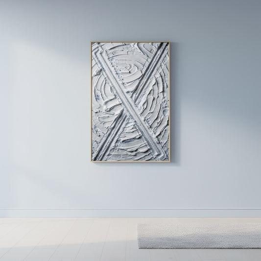 Skidspår i Snö – Modern väggkonst